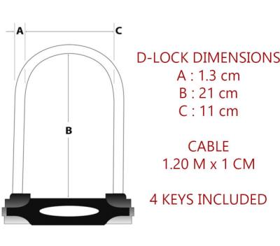 Master Lock B&uuml;gelschloss 8274 Schwarz 13 mm x 210 mm x 110 mm / 10 mm x 1200 mm Schl&uuml;ssel Produktbild 4