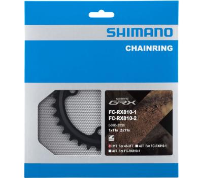 SHIMANO Kettenblatt GRX FC-RX810 31 Z&auml;hne Schwarz Produktbild 1