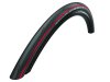 SCHWALBE Fahrradreifen One HS 462A 28 Zoll | ETRTO: 25-622 | Falt | LiteSkin | ADDIX Standard | schwarz rot Stripes