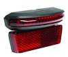 TRELOCK LED-Dynamorücklicht LS 655 COB Line Signal inkl. abnehmbarer Reflektor | Befestigung: Gepäckträger | schwarz | Bolzenabstand: 50 mm