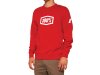 100% Icon Pullover Crewneck Sweatshirt   XL deep red