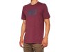 100% Icon T-Shirt  S Maroon Heather